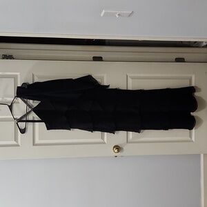 Black evening dress with shawls